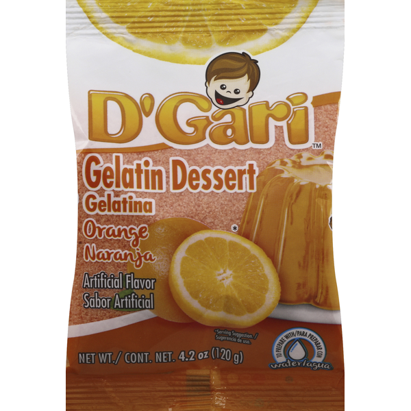 Doughs, Gelatins & Bake Mixes D'Gari Gelatin Dessert, Orange hero