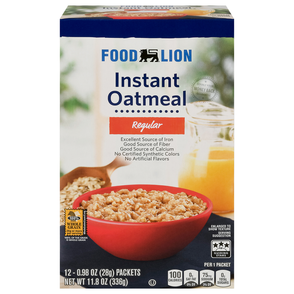 Hot Cereal & Pancake Mixes Food Lion Regular Instant Oatmeal hero