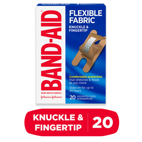 First Aid BAND-AID Fabric Adhesive Bandages, Finger & Knuckle hero