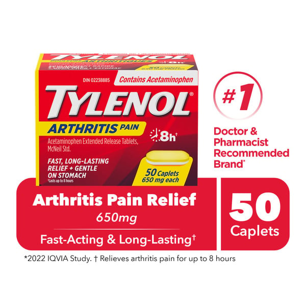 Pain Relievers Tylenol Adult Arthritis Pain Relief Acetaminophen 650Mg Caplets hero