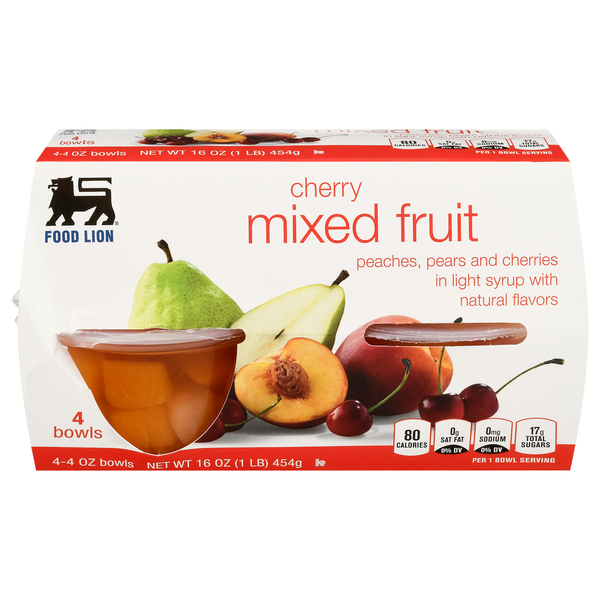 Canned Fruit & Applesauce Food Lion Mixed Fruit, Cherry hero