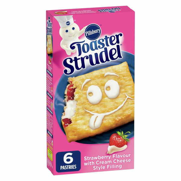 Breakfast Bars & Pastries Pillsbury Toaster Strudel Strawberry Flavour with Cream Cheese Style Filling hero