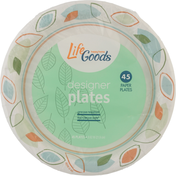 Food Bazaar Life Goods Paper Plates Designer 8.62 Inch Same Day Delivery Food Bazaar