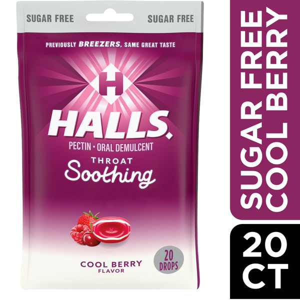 Cold, Flu & Allergy Halls Sugar Free Cool Berry Oral Demulcent Pectin Drops hero