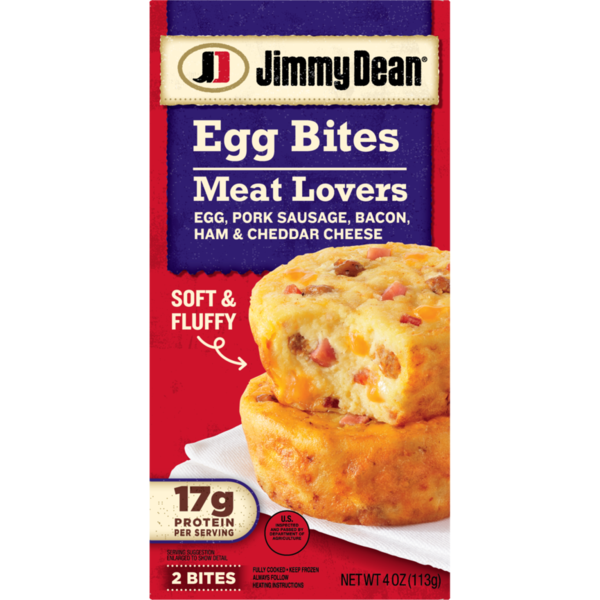 Eggs Jimmy Dean Egg Bites Meat Lovers Frozen Breakfast, 4 ounces hero