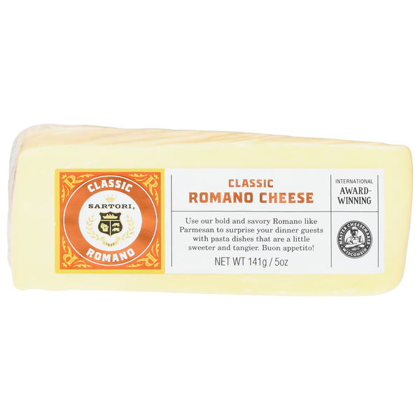 Packaged Cheese Sartori Cheese, Classic Romano hero