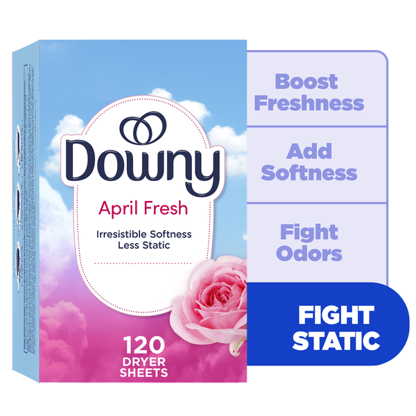 Laundry Downy April Fresh Fabric Softener Dryer Sheets, 120 Count hero