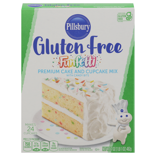 Baking Ingredients Pillsbury Cake and Cupcake Mix, Funfetti, Premium hero