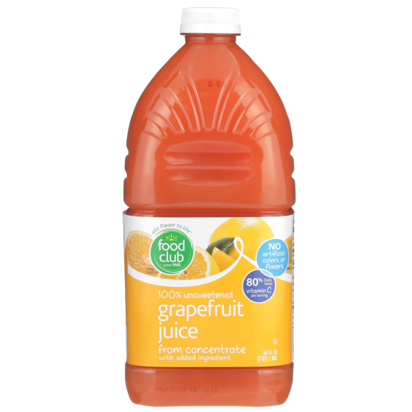 Juice & Nectars Food Club 100% Unsweetened Grapefruit Juice From Concentrate hero