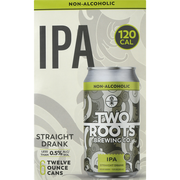 Beers & Coolers Two Roots Beer, IPA, Non-Alcoholic, 6 Pack hero