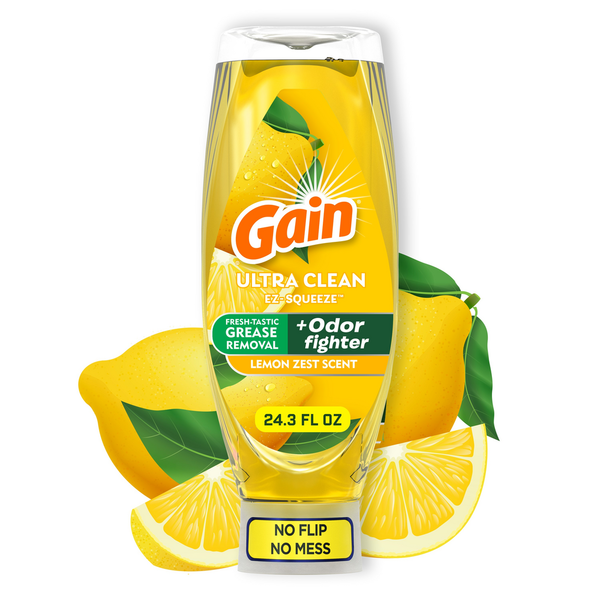 Gain EZ-Squeeze Dishwashing Liquid Dish Soap, Lemon Zest hero