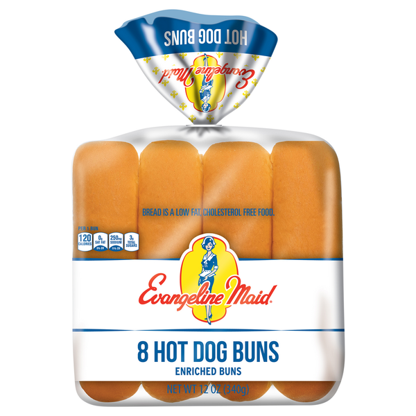 Buns & Rolls Evangeline Maid Enriched Hot Dog Buns hero