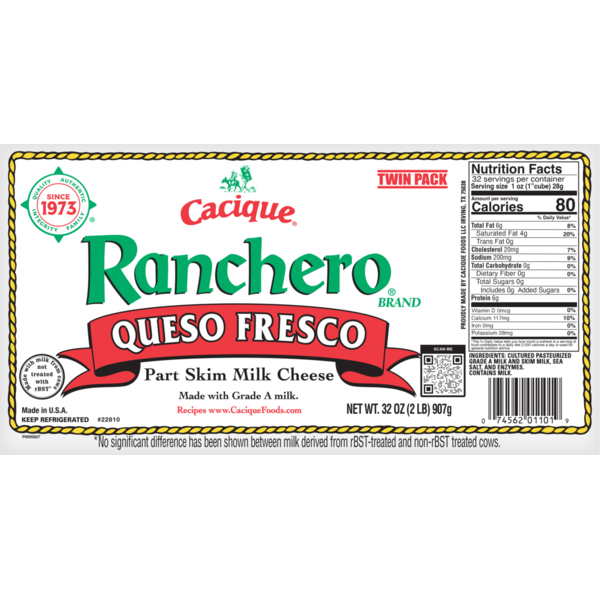 Packaged Cheese Cacique Cheese, Queso Fresco, Part Skim Milk, Twin Pack hero