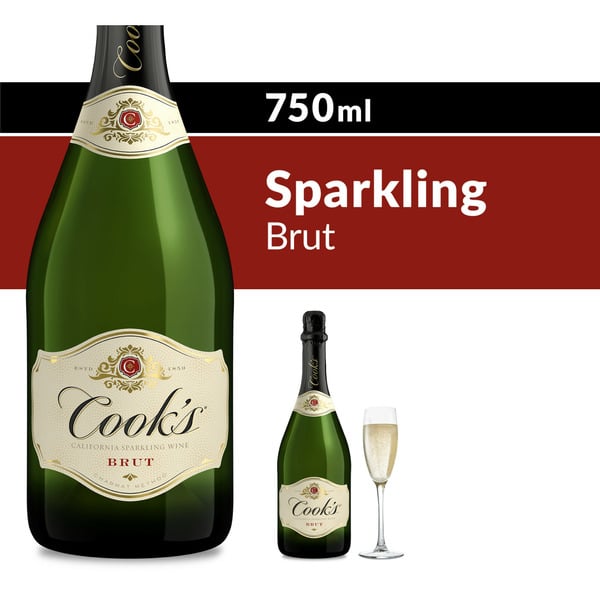 Sparkling Wine Cook's California Champagne Brut White Sparkling Wine Bottle hero