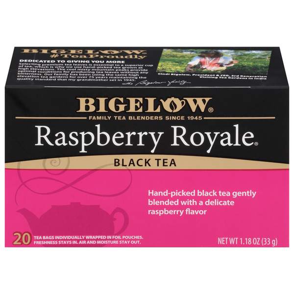 Tea (Loose, Bags and Pods) Bigelow Black Tea, Raspberry Royale, Tea Bags hero