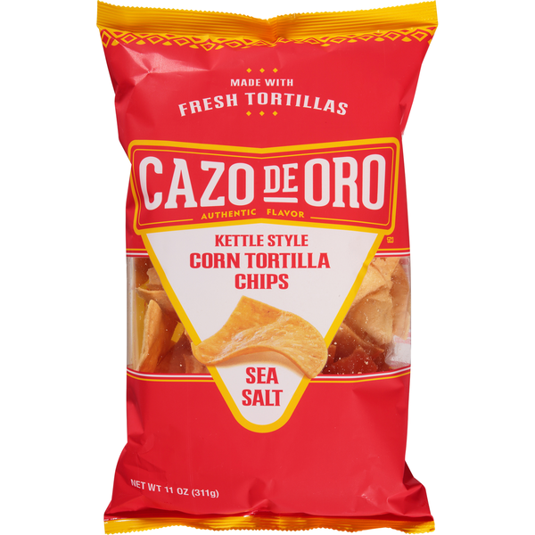 Cazo de Oro Corn Tortilla Chips, Kettle Style, Sea Salt hero