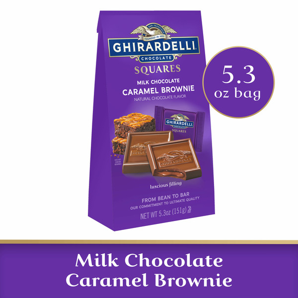 Candy & Chocolate Ghirardelli Milk Chocolate Caramel Brownie Squares hero