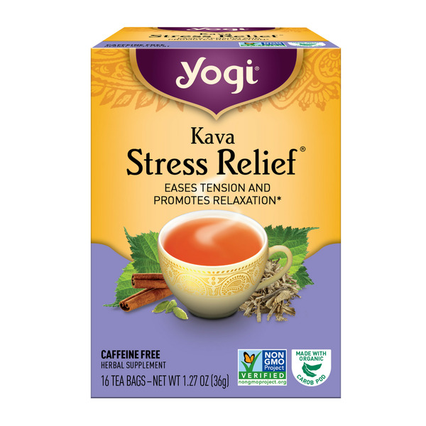 Tea Bags and Mixes Yogi Tea Herbal Tea, Kava Stress Relief, Caffeine Free hero