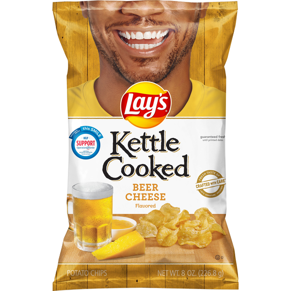 Chips & Pretzels Lay's Potato Chips, Beer Cheese Flavored, Kettle Cooked hero