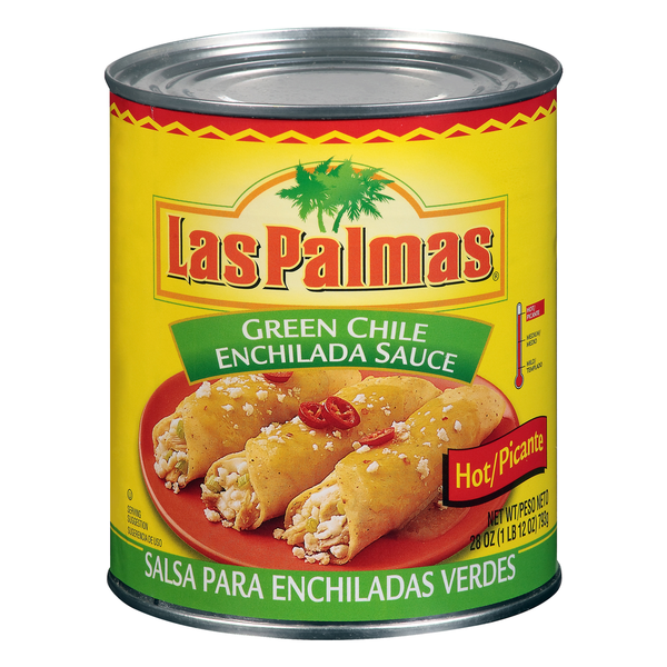 Latino Foods Las Palmas Enchilada Sauce, Green Chile, Hot hero