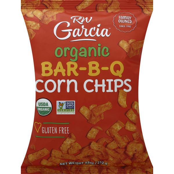 Chips & Pretzels RW Garcia Corn Chips, Organic, Barbecue hero