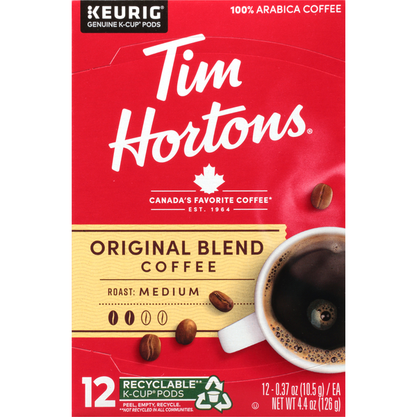 Coffee Tim Hortons Coffee, Medium Roast, Original Blend, K-Cup Pods hero