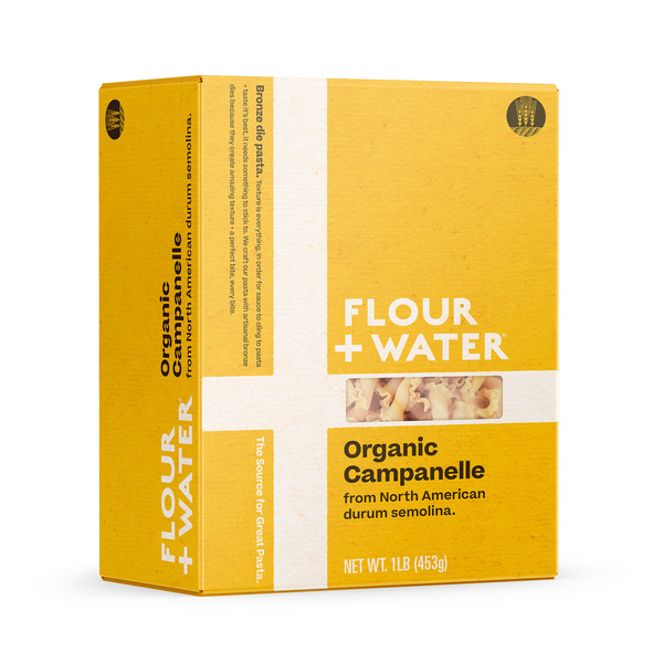 Dry Pasta Flour + Water Organic Bronze Die Cut Campanelle hero