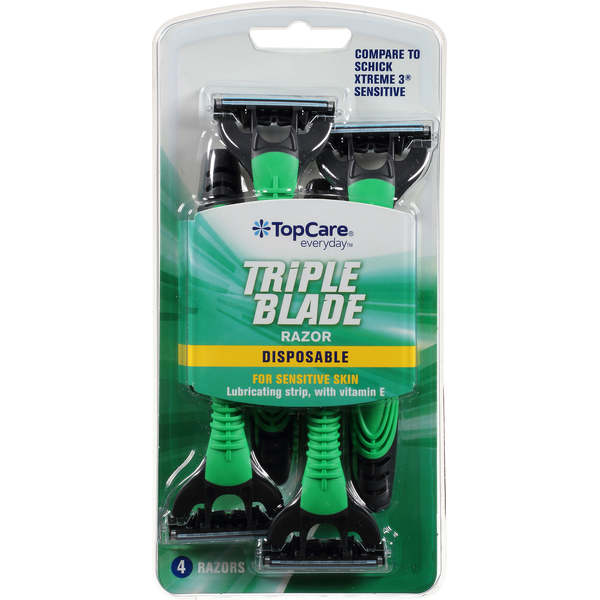 Shave Needs TopCare Razor, Disposable, Triple Blade hero