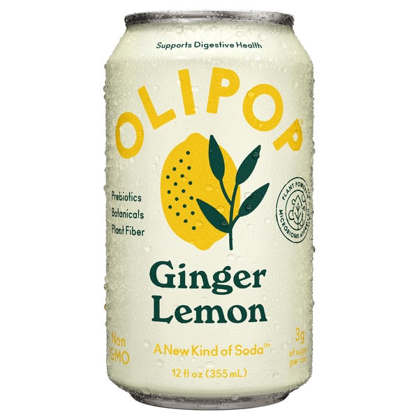 Soft Drinks OLIPOP Prebiotic Soda, Ginger Lemon hero