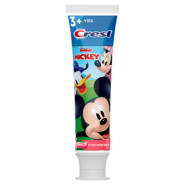 Oral Hygiene Crest Kid's Toothpaste featuring Disney Junior Mickey Mouse, Strawberry, Ages 3+ hero