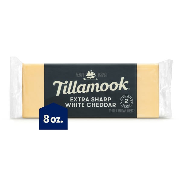 Packaged Cheese Tillamook Extra Sharp White Cheddar Cheese Block hero