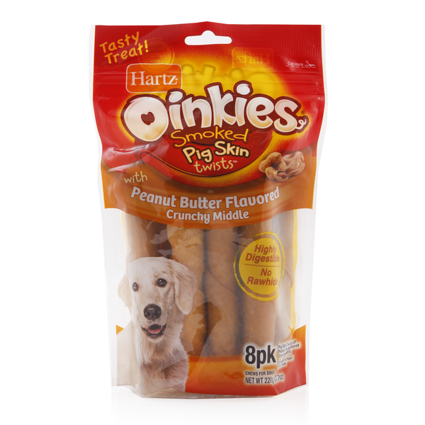 Dog Food & Care Hartz Oinkies Pig Skin Peanut Butter Twists hero