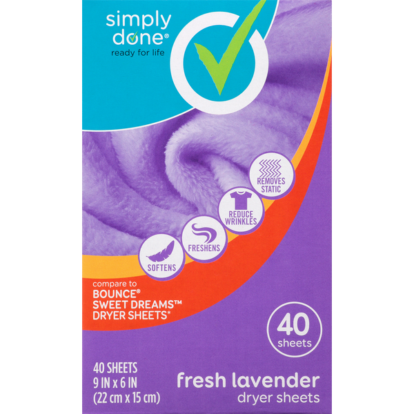 Laundry Simply Done Dryer Sheets, Fresh Lavender hero