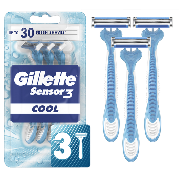 Shaving & Hair Removal Gillette Sensor3 Cool Men's Disposable Razor hero