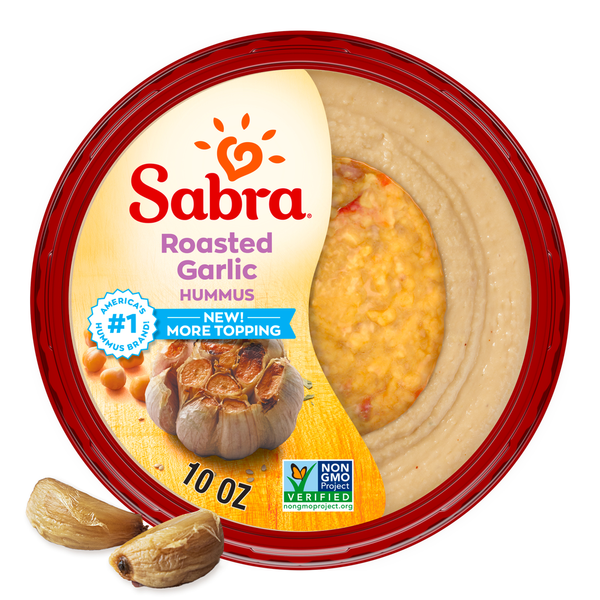 Deli Dips, Spreads, Snacks Sabra Hummus, Roasted Garlic hero