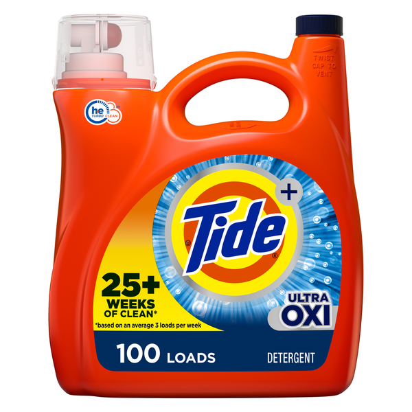 Tide Ultra Oxi Liquid Laundry Detergent, 100 loads, HE Compatible hero