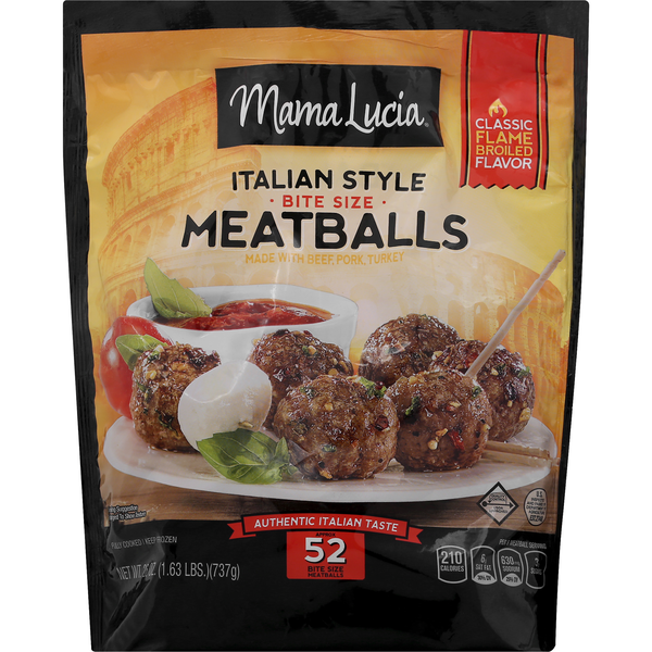 Frozen Meat & Seafood Mama Lucia Italian-Style Meatballs Mini Size hero