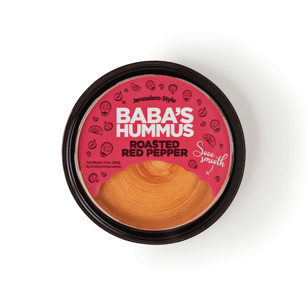 Baba's Roasted Red Pepper Hummus hero