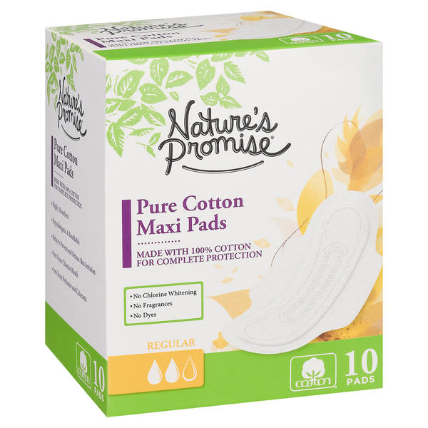 Feminine Care Nature's Promise Free From Pure Cotton Regular Maxi Pads hero