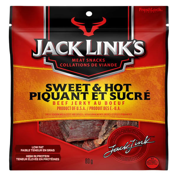 Popcorn & Jerky Jack Link's Beef Jerky, Sweet & Hot, Meat Snacks hero