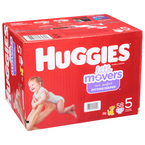 Diapers & Wipes Huggies Little Movers Baby Diapers, Size 5 (27+ lbs) hero