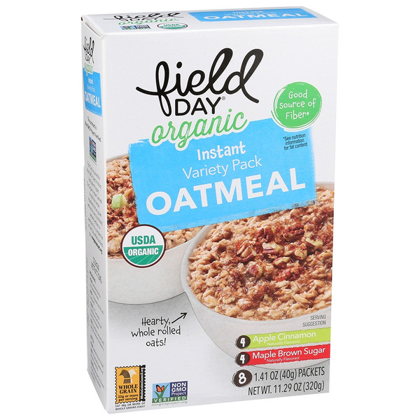 Hot Cereal & Pancake Mixes FIELD DAY Oatmeal, Organic, Instant, Variety Pack hero