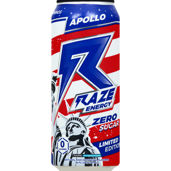 Energy & Sports Drinks Raze Energy Energy Drink, Zero Sugar, Rapid Hydration, Apollo hero