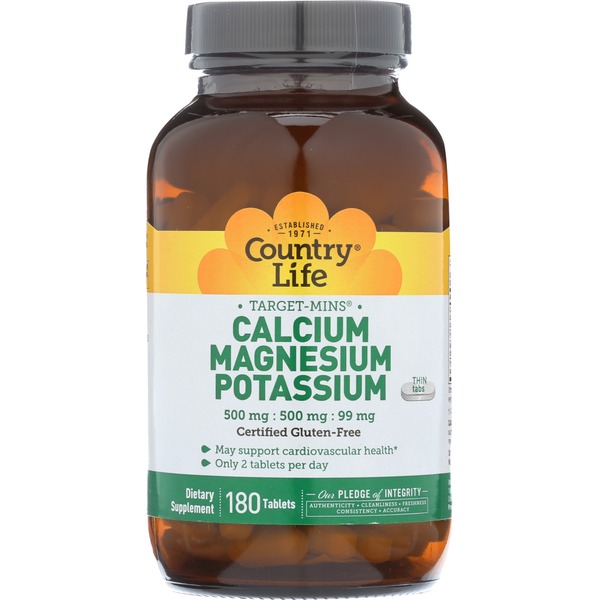 Vitamins & Minerals Country Life Calcium Magnesium Potassium hero