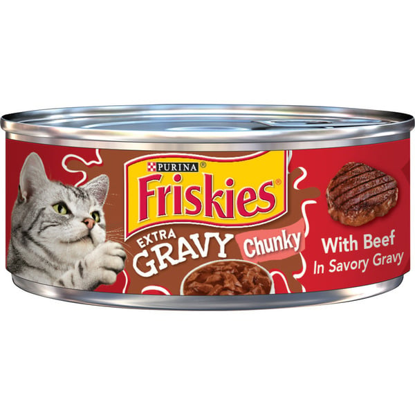 Cat Food & Care Purina Friskies Gravy Wet Cat Food, Extra Gravy Chunky With Beef in Savory Gravy hero