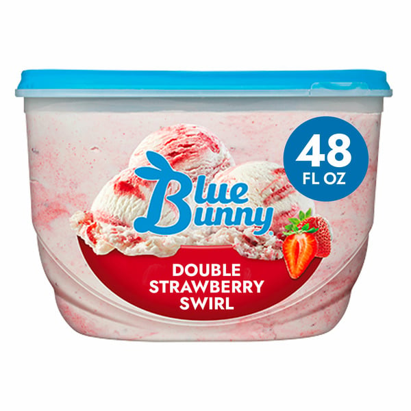 Ice Cream, Novelties & Ice Blue Bunny Premium Double Strawberry Swirl Frozen Dessert hero