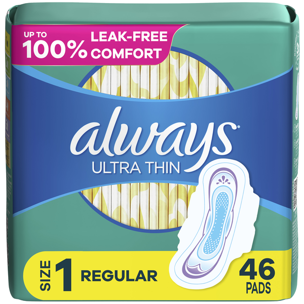 Feminine Care Always Ultra Thin Regular Pads With Wings Unscented hero