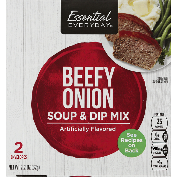 Prepared Soups & Salads Essential Everyday Soup & Dip Mix, Beefy Onion hero