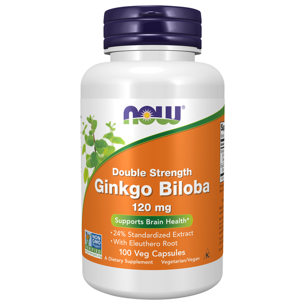 Supplement Combinations NOW Ginkgo Biloba, Double Strength 120 mg hero