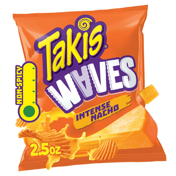 Chips & Pretzels Takis Waves Intense Nacho Wavy Potato Chips Bag hero